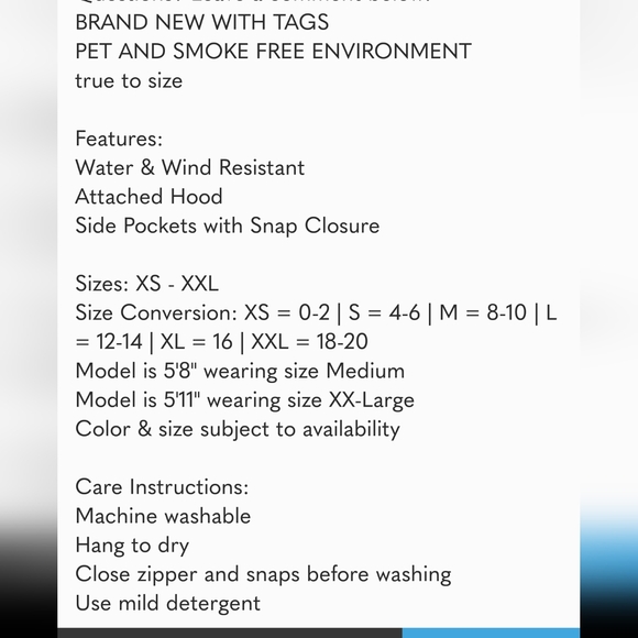 Hunter rain coat nwt - Picture 5 of 5